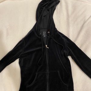 black velvet zip up hoodie